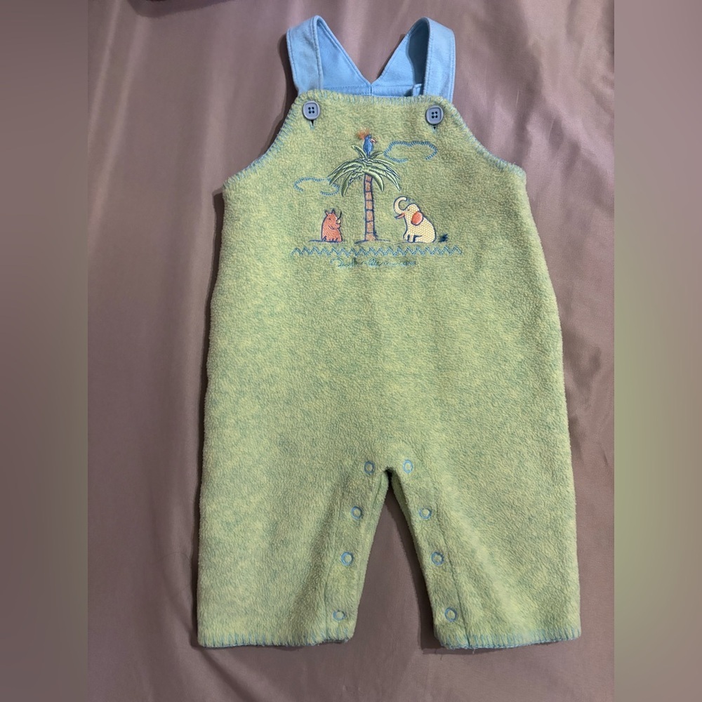 Silver Tag Carter’s Baby Overalls 6–9M Yoko Ono Lennon 2002 Terry Romper EUC